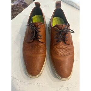ECCO Men's Brown Leather Perforated Lace Up Derby Shoes Size 11 EU 44